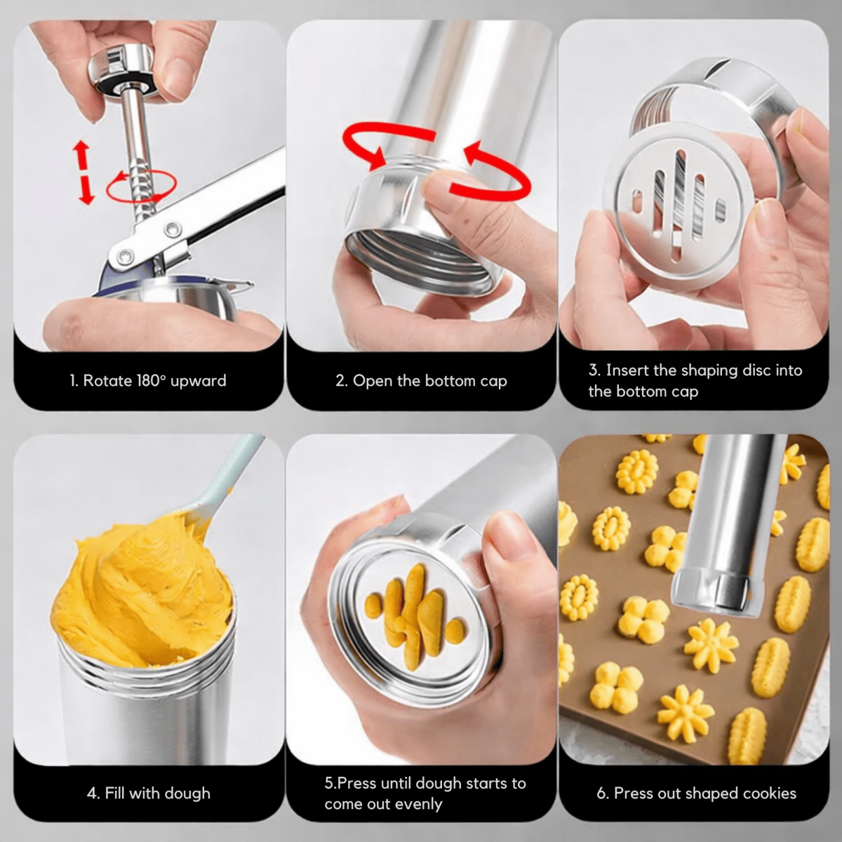 SteelPress – Stainless Steel Cookie Press for Perfect Even Cookies - Lovitzo