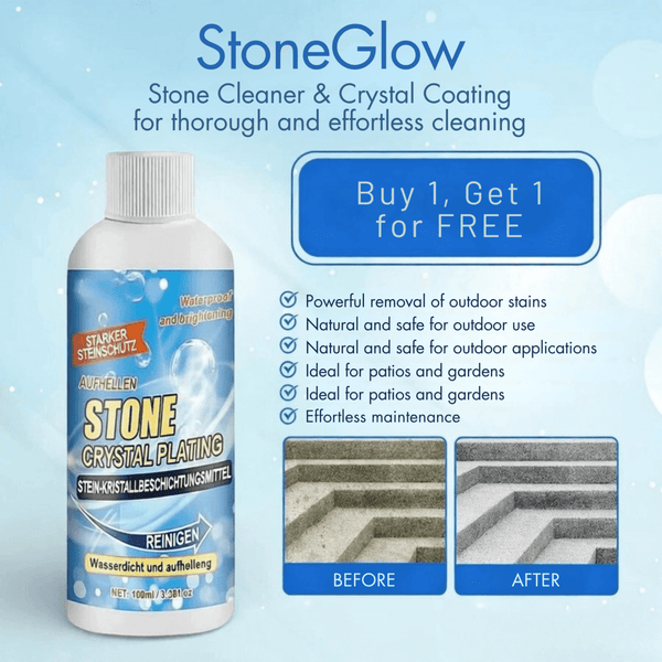 StoneGlow – Pulitore per pietre e rivestimento cristallino per pulizia profonda e senza sforzo