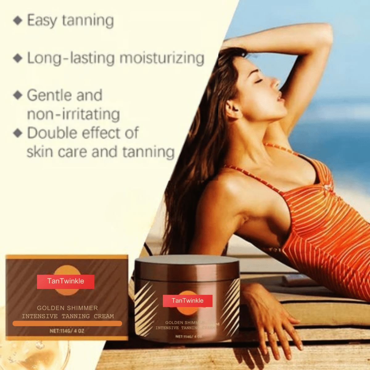TanTwinkle™ / Gold Shimmer Tan Accelerator Gel - Lovitzo
