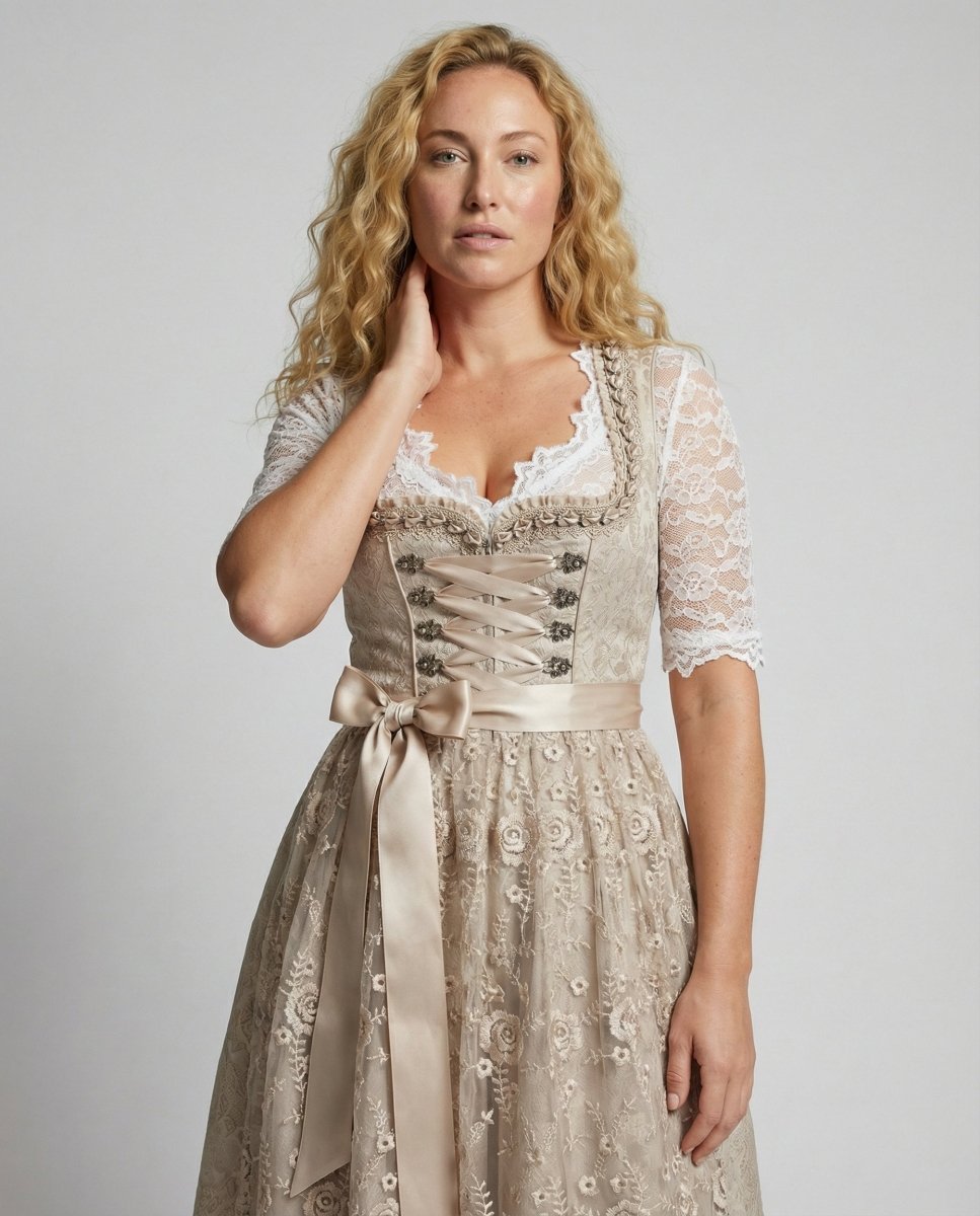 Traditional dirndl dress with lace - up bodice for Oktoberfest | Lovitzo - Mode - Lovitzo