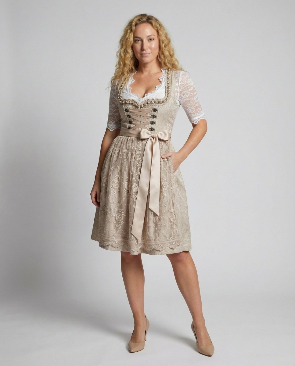 Traditional dirndl dress with lace - up bodice for Oktoberfest | Lovitzo - Mode - Lovitzo