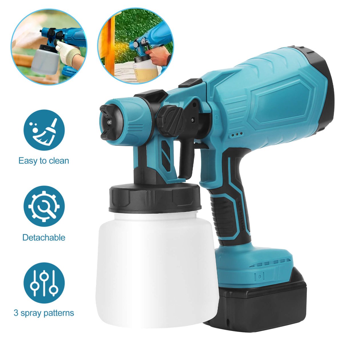 TurboSpray™ High - pressure Cordless Paint Sprayer with 2 Batteries - Lovitzo