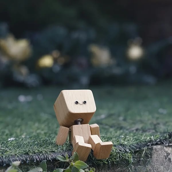WiggleWood™ / Wooden Swing Figure with 12 Magnetic Emotions - Lovitzo