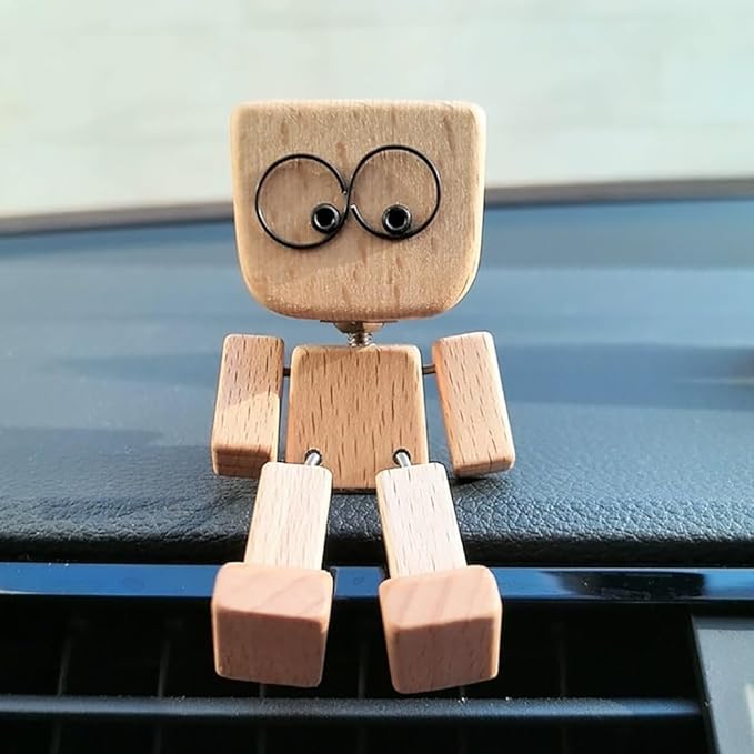 WiggleWood™ / Wooden Swing Figure with 12 Magnetic Emotions - Lovitzo