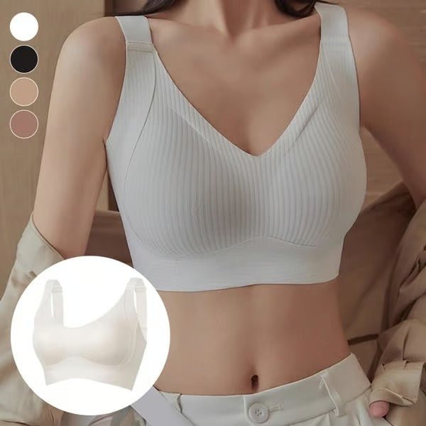 WirelessWhisper™ / Sleek Ribbed Bra with Wireless Confidence - Lovitzo