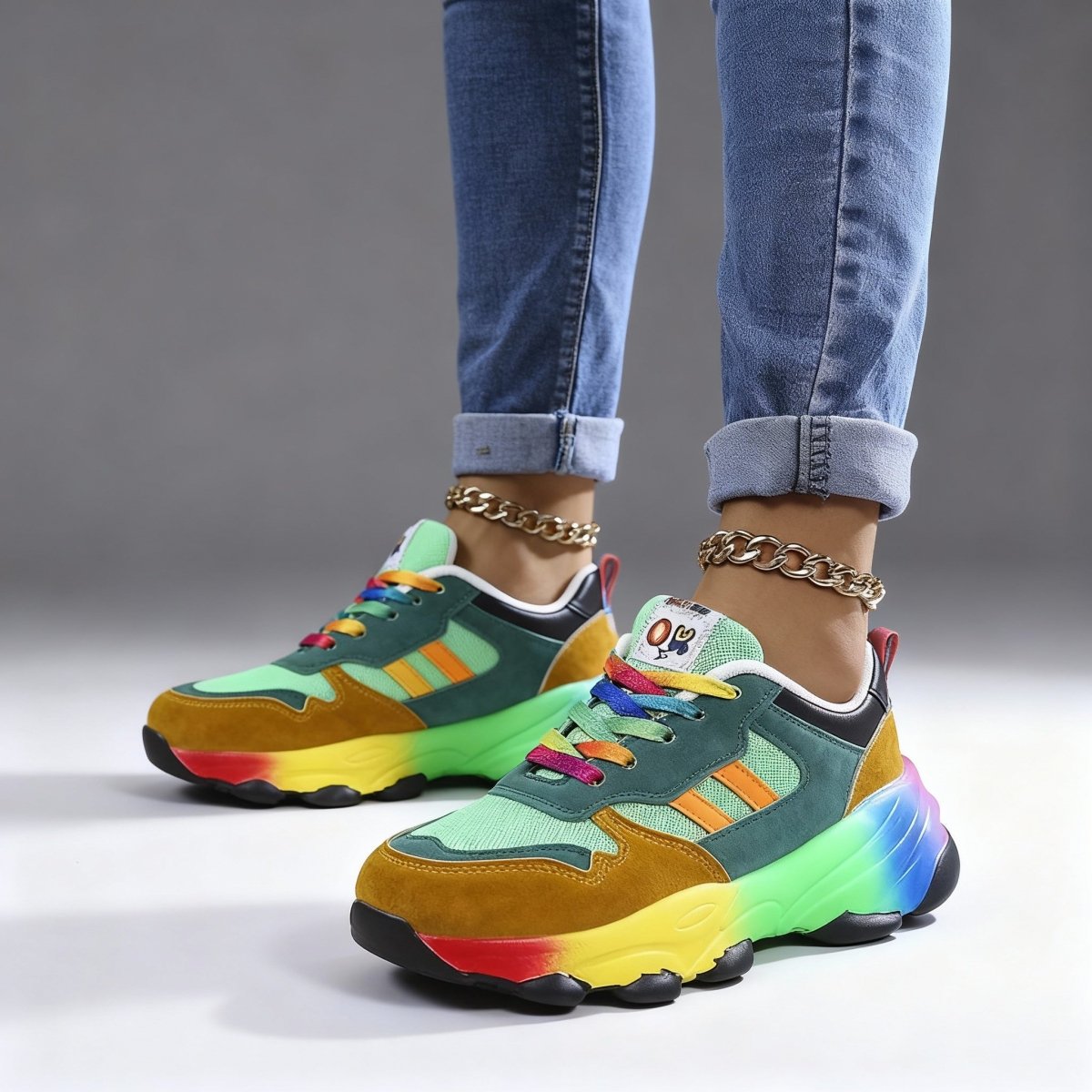 Women’s Orthopedic Shoes – Rainbow, Ultra - Lightweight, Shock - Absorbing, Arch Support, Wide Toe Box - Lovitzo