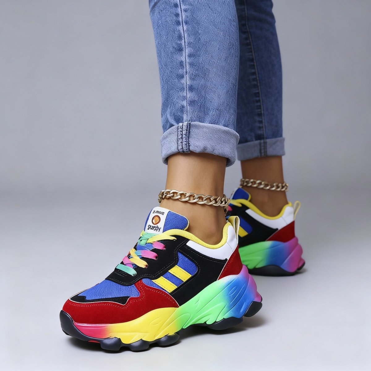 Women’s Orthopedic Shoes – Rainbow, Ultra - Lightweight, Shock - Absorbing, Arch Support, Wide Toe Box - Lovitzo