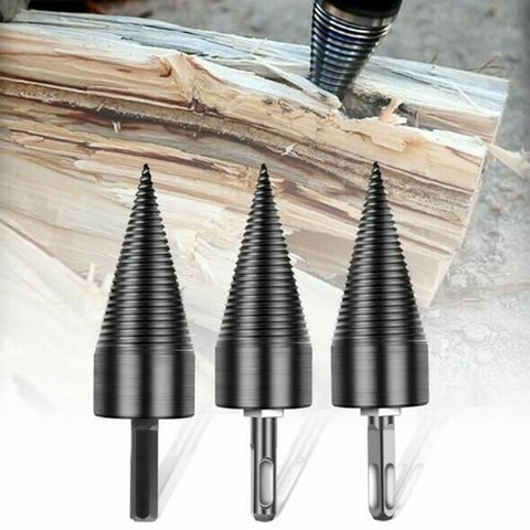 WoodWhirl™ / Drill Cone Wood Splitter with 4 Handles - Lovitzo