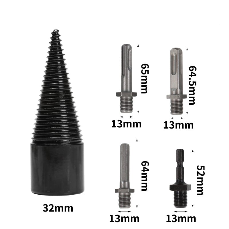 WoodWhirl™ / Drill Cone Wood Splitter with 4 Handles - Lovitzo