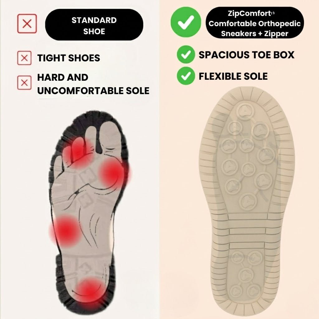 ZipComfort | Comfortable Orthopedic Sneakers + Zipper - Lovitzo